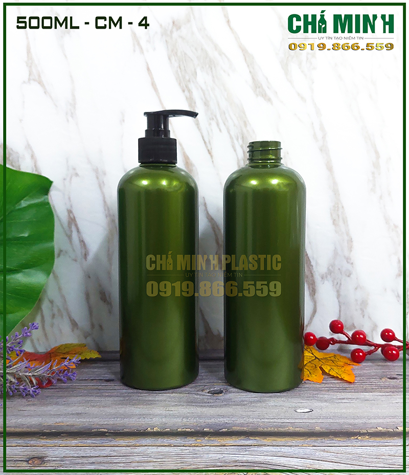 Vỏ chai 500ml - CM4 xanh - Chai PET Nhựa Chí Minh - Công Ty CP Nhựa Chí Minh